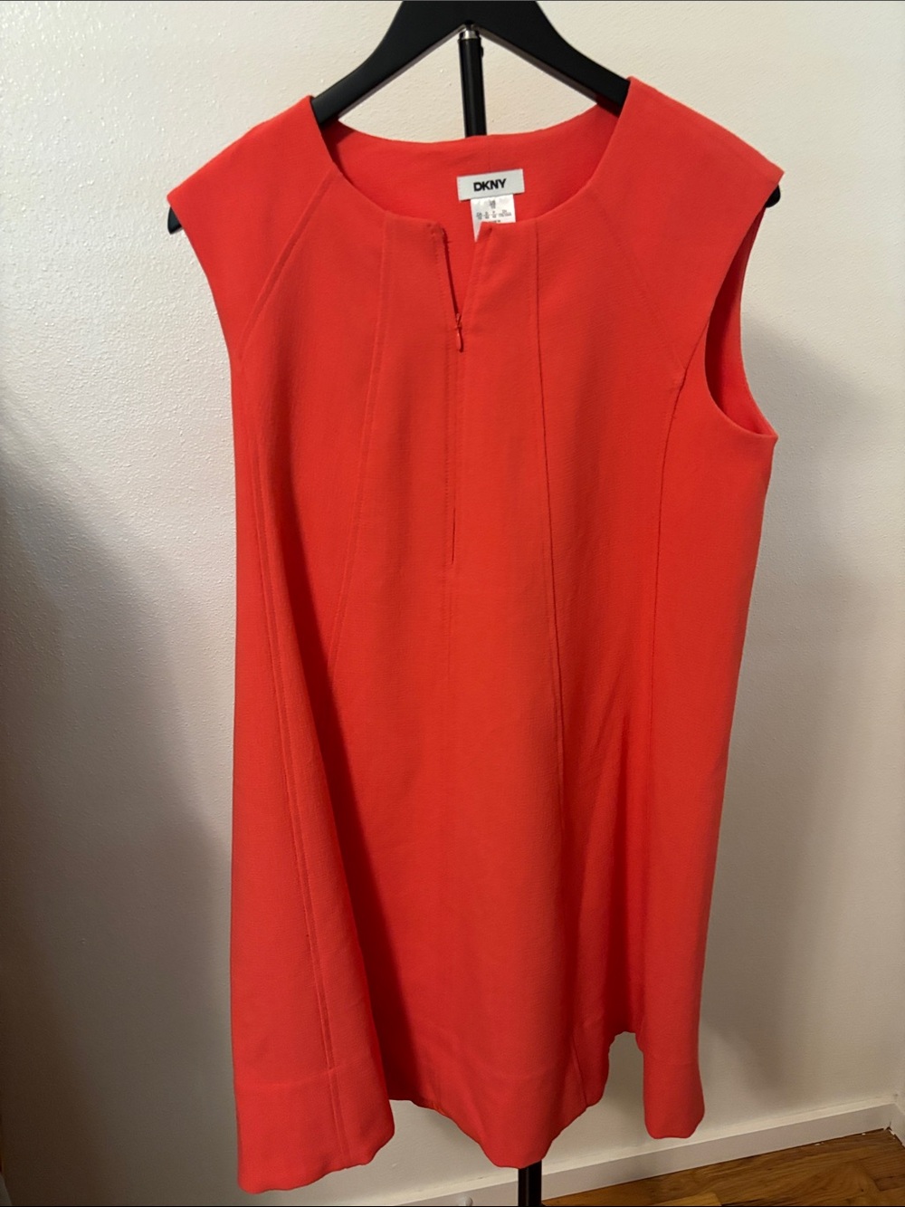 DKNY Sleeveless Bright Coral Shift Dress